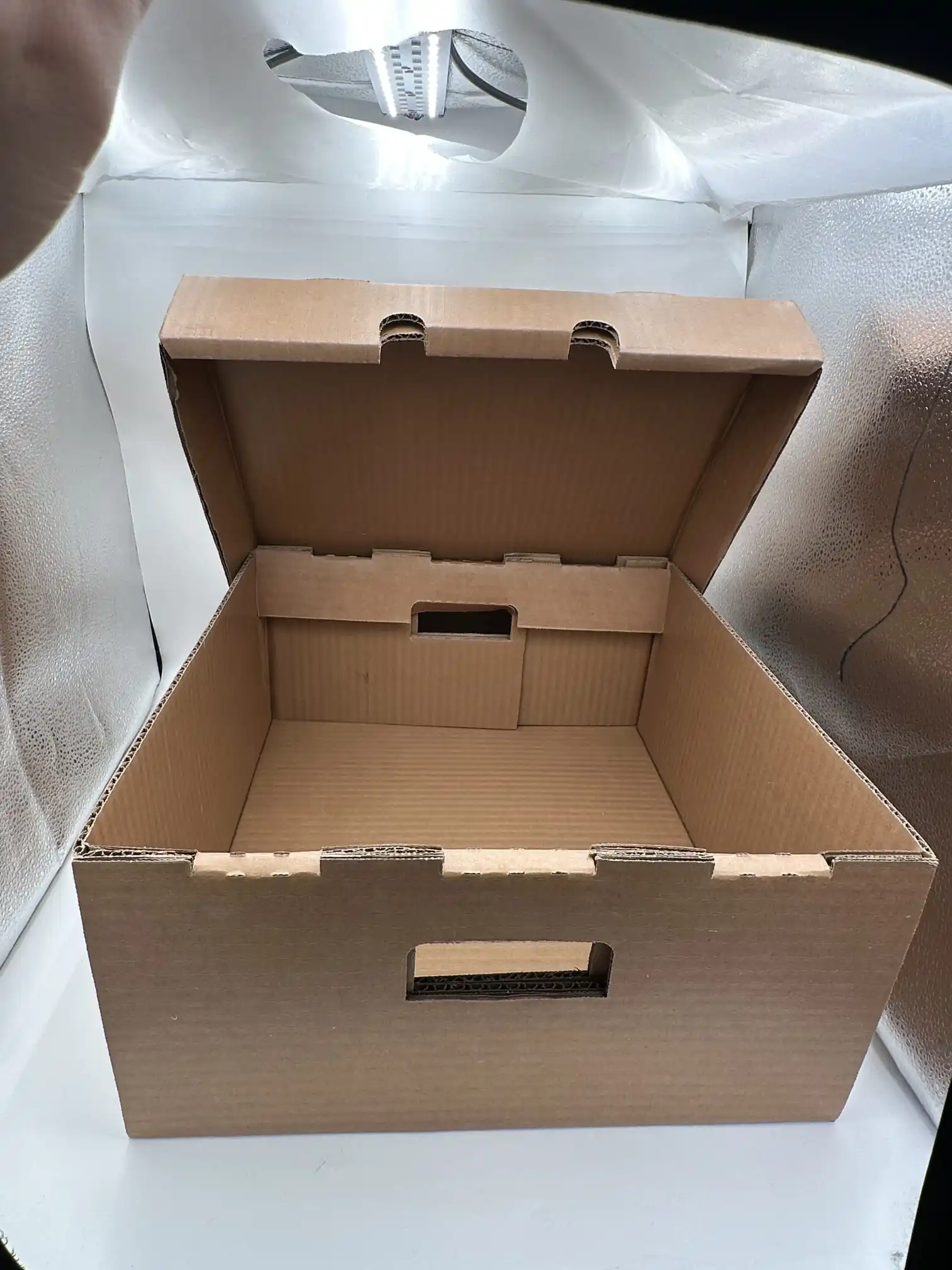 Stor vaxad korrugerad låda