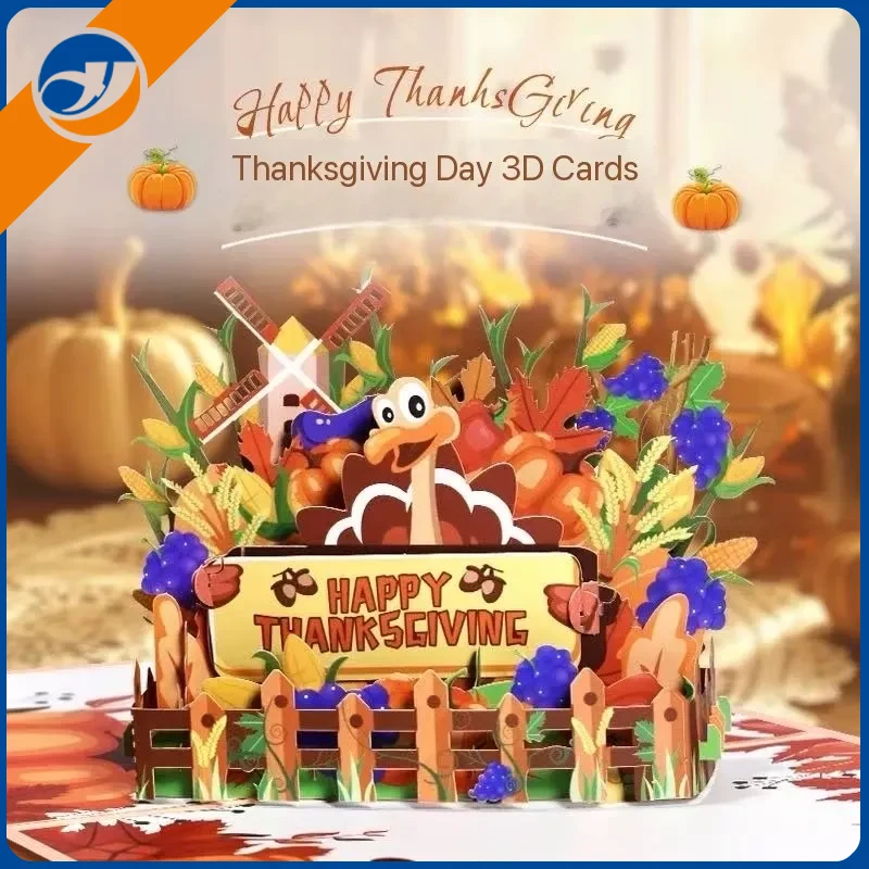 Thanksgiving 3D -papperskort